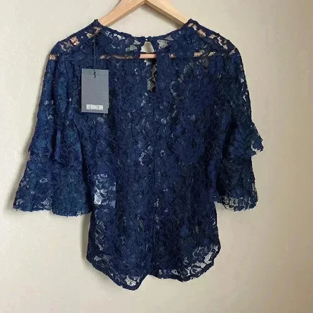 Reformation Marie‎ Top Navy Size Small - Picture 5 of 12